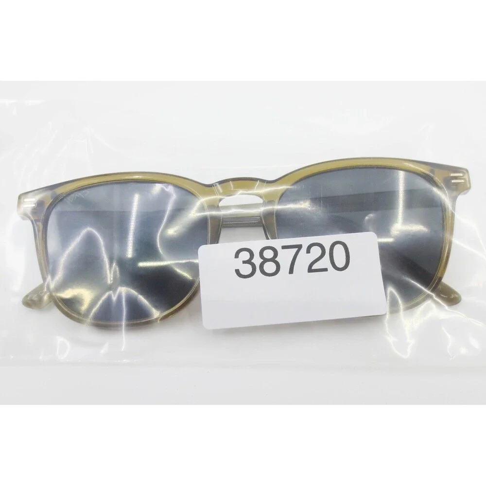 WMP Nick Sunglasses Olive Green Translucent Square Frame 51-21-150 Dark Lenses